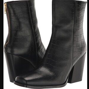 SEYCHELLES Genuine Leather Every Time You Go Ankle Bootie Croc Embossed Size 9